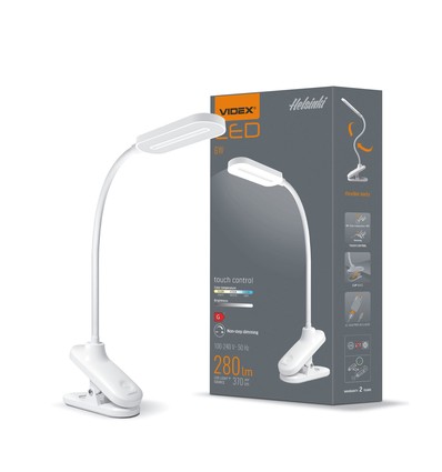 6W LED dimbare bureaulamp met klem - Helsinki, 370lm, 3-staps CCT, wit, 120° stralingshoek