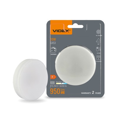 GX53 10W dimbare LED lamp - 1000lm, 4000K, 140 graden