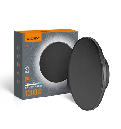 Dome 12W ronde LED wandlamp - IP65, CCT, zwart