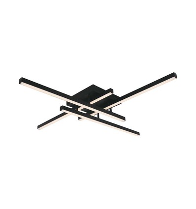 38W LED plafondlamp - 85x85cm, dimbaar, zwart, 4000K, modern design