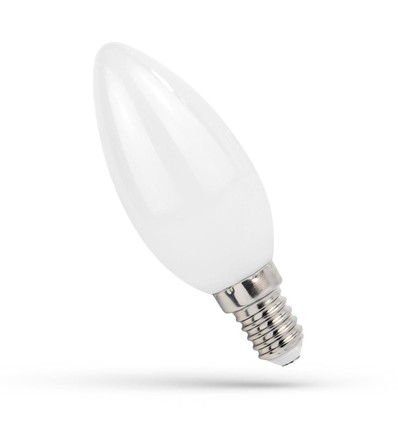 E14 4W LED kaarslamp - C35, filament, mat glas