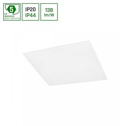 60x60 LED paneel, 40W - 6000K, IP44, witte rand, 5 jaar garantie