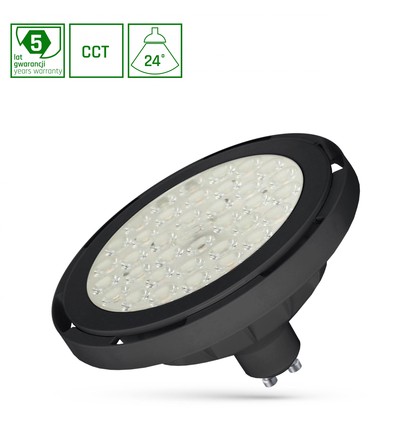 Ar111 LED 8,5W GU10 - 230V, 24°, CCT, zwart, Spectrum