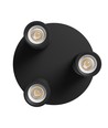 Ronde plafondlamp met 3 spots, GU10 - Zwart, Ø22cm, IP20 binnen, zonder lichtbron