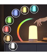 Oplaadbare RGB+CCT LED tafel-/nachtlamp - Bluetooth, Wit, touch dimbaar, IP20 binnen
