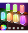 Oplaadbare RGB+CCT LED tafel-/nachtlamp - Bluetooth, Wit, touch dimbaar, IP20 binnen