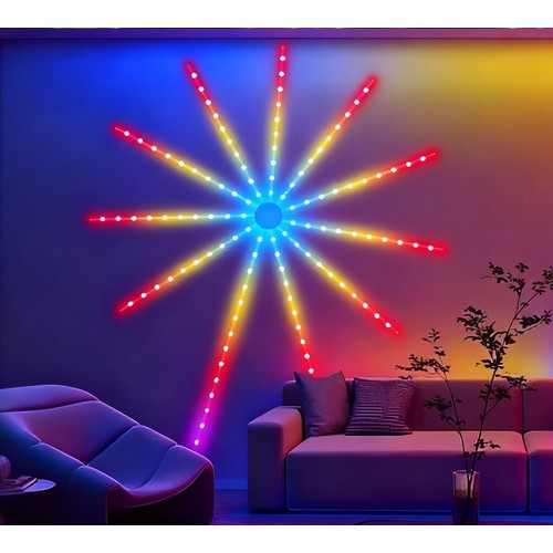 Vuurwerk LED strip - 5V USB, bluetooth app