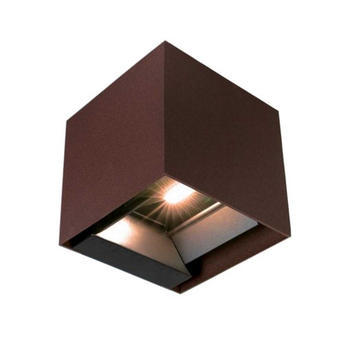 9W LED Wandlamp op zonne-energie - IP65, CCT, 3 lichtkleuren, PIR-sensor, corten behuizing