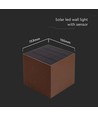 9W LED Wandlamp op zonne-energie - IP65, CCT, 3 lichtkleuren, PIR-sensor, corten behuizing