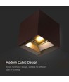 9W LED Wandlamp op zonne-energie - IP65, CCT, 3 lichtkleuren, PIR-sensor, corten behuizing