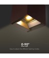 9W LED Wandlamp op zonne-energie - IP65, CCT, 3 lichtkleuren, PIR-sensor, corten behuizing