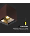 9W LED Wandlamp op zonne-energie - IP65, CCT, 3 lichtkleuren, PIR-sensor, corten behuizing