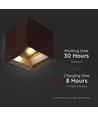 9W LED Wandlamp op zonne-energie - IP65, CCT, 3 lichtkleuren, PIR-sensor, corten behuizing