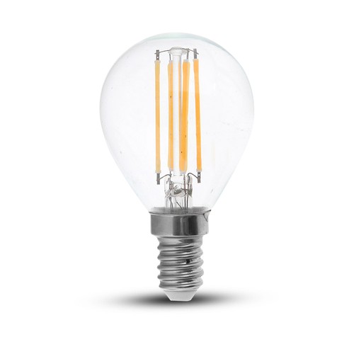 E14 6W filament LED kogellamp - P45, 600lm, helder glas, Samsung LED chip