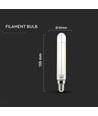 E14 4W LED-lamp - T20, kooldraad, helder glas