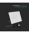 20W LED breedstraler met sensor en fast connector - 120lm/W, IP65, zwart, 5 jaar garantie