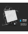 20W LED breedstraler met sensor - 120lm/W, IP65, zwart, 3000K, PIR sensor