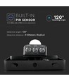 20W LED breedstraler met sensor - 120lm/W, IP65, zwart, 3000K, PIR sensor