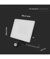 30W LED breedstraler met sensor - 120lm/W, IP65, PIR sensor, zwart, koud wit, buiten