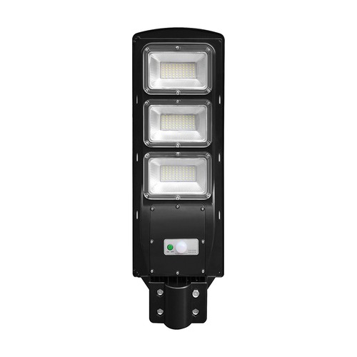 12W solcelle LED straatlamp - 1200lm, IP65, 6000K, zwart, incl. zonnepaneel en batterij