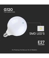 E27 22W LED G120 globe lamp - 2600lm, Samsung LED chip, kunststof, wit glas