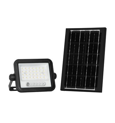 50W Solcelle LED breedstraler - 700lm, CCT 2000K-8000K, batterij-indicator, zwart, buiten
