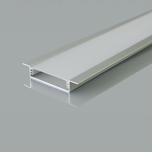 2000mm VT-71002 montageset - met diffuser voor LED-strip, ingebouwd, 40x10mm, zilver