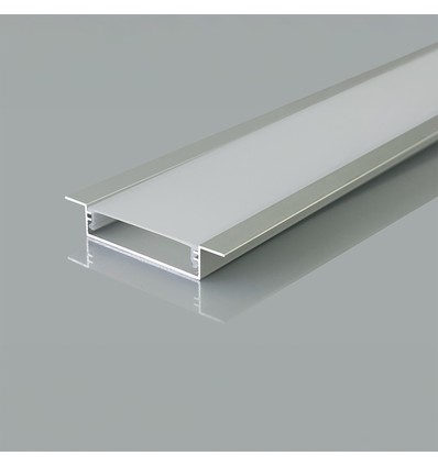 2000mm VT-71002 montageset - met diffuser voor LED-strip, ingebouwd, 40x10mm, zilver