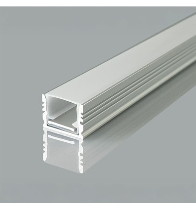 2m vloerprofiel voor LED strips - 17x14mm, incl. cover, opbouw