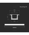 2m inbouwprofiel, aluminium - Incl. cover, voor LED strips tot 14,1mm, zilver, IP20