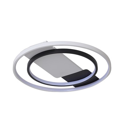 50W LED plafondlamp, CCT 3-in-1 - Ø50,5cm, wit/zwarte rand, incl. afstandsbediening