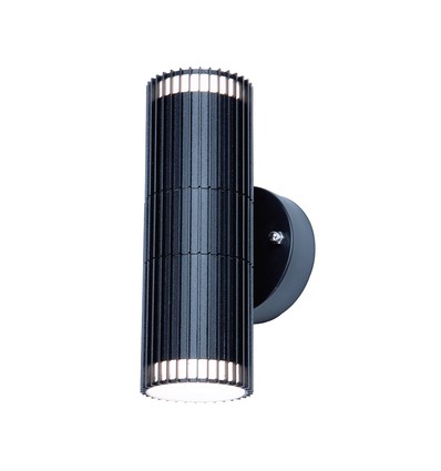 Dubbele wandlamp zwart met up/down licht - Buiten
