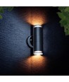 Dubbele wandlamp zwart met up/down licht - Buiten
