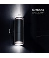 Dubbele wandlamp zwart met up/down licht - Buiten