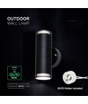Dubbele wandlamp zwart met up/down licht - Buiten