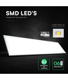 120x30 - 40W LED paneel, 110lm/W - 4000K, witte rand, inbouw/opbouw
