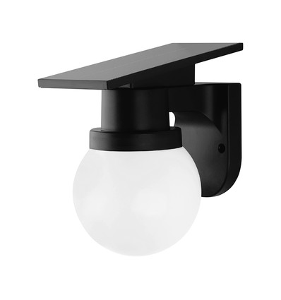 0,9W Solara wandlamp met zonnecel en afstandsbediening - CCT, IP54, zwart, bolvormig, buiten