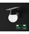 0,9W Solara wandlamp met zonnecel en afstandsbediening - CCT, IP54, zwart, bolvormig, buiten
