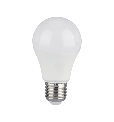 E27 9W LED lamp - A60, 806lm, vervangt 60W, wit kunststof