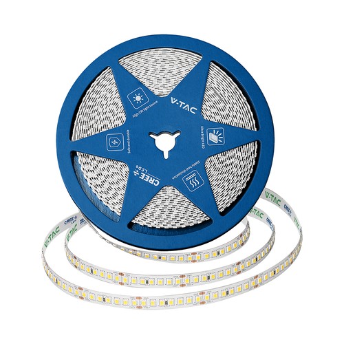 5m 12W/m LED strip, 168 LED per meter - 24V, IP20, 140lm/W, SMD2835