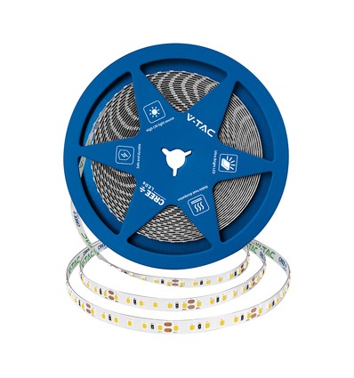 120 VT-2835 LED-lichtlijst 10W/m - Cree chip 6500K IP20 24V 8mm dubbele PCB (10m/rol) (prijs/m)