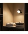 4,5W Oplaadbare wandlamp CCT - IP20, rond, mat zwart, 360° draaibaar, incl. lichtbron en afstandsbediening