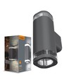 GU10 dubbele gevelarmatuur - IP54 buiten, grijs, up/down licht, zonder lichtbron