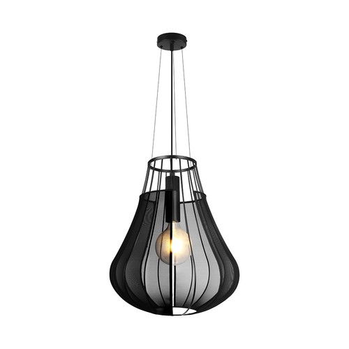 E27 Designer pendel, Ø42cm - Mat zwart, decoratieve plafondlamp, zonder lichtbron