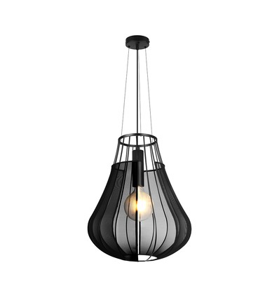 E27 Designer pendel, Ø42cm - Mat zwart, decoratieve plafondlamp, zonder lichtbron