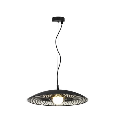 G9 Designer hanglamp - Zwart/wit, metaal en glas, Ø45cm, verstelbare hoogte tot 1,5m, exclusief lichtbron