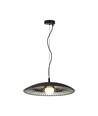 G9 Designer hanglamp - Zwart/wit, metaal en glas, Ø45cm, verstelbare hoogte tot 1,5m, exclusief lichtbron