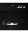 G9 Designer hanglamp - Zwart/wit, metaal en glas, Ø45cm, verstelbare hoogte tot 1,5m, exclusief lichtbron