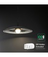G9 Designer hanglamp - Zwart/wit, metaal en glas, Ø45cm, verstelbare hoogte tot 1,5m, exclusief lichtbron