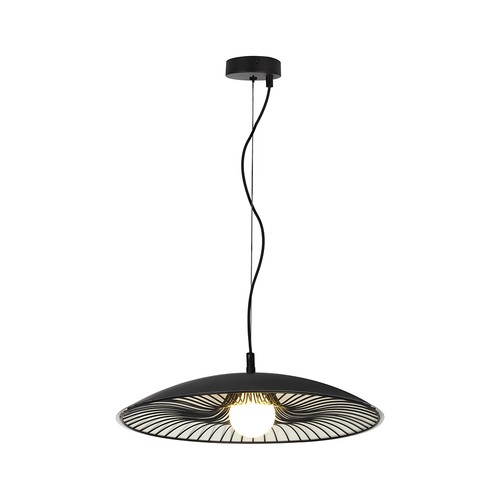 Designer hanglamp - Ø60cm, G9 fitting, zwart/wit metaal en glas, exclusief lichtbron